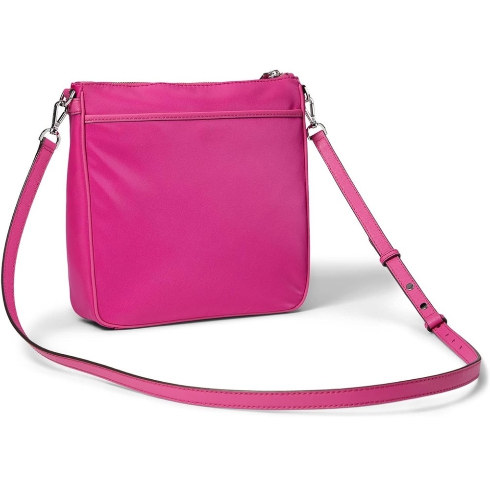 MICHAEL KORS Bag Jet Set Nylon Hot Pink Gabardine Messenger Crossbody AUTHENTIC - Picture 4 of 15